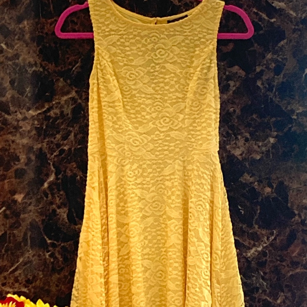 Yellow Lace Floral Dress